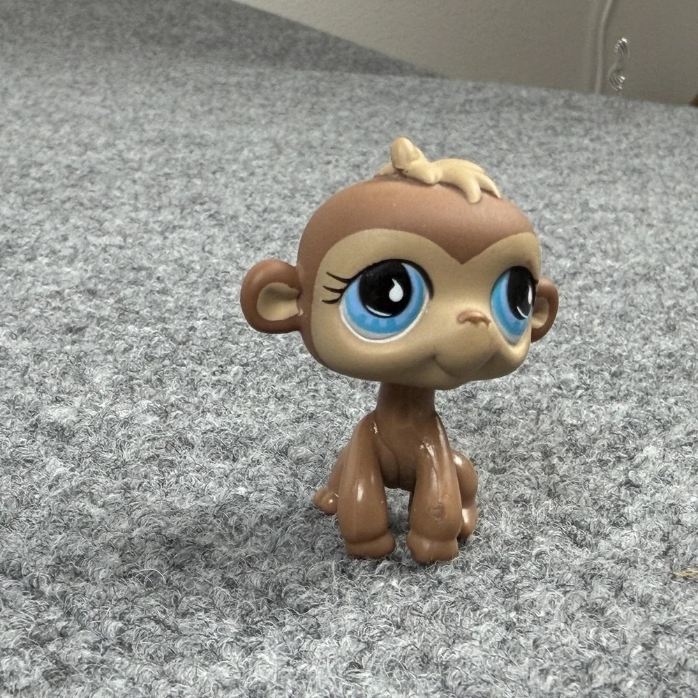 Hasbro Littlest Pet‎ Shop Brown Cute Monkey Mini Figure 2007 #564 LPS Toy 2007